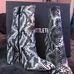 Snakeskin booties